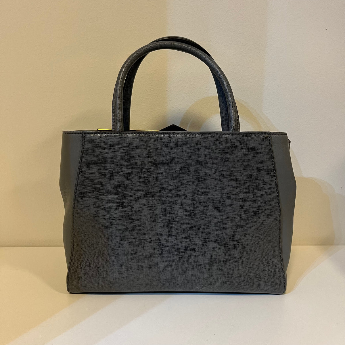 FENDI Grey Leather Mini 2Jours Tote Bag
