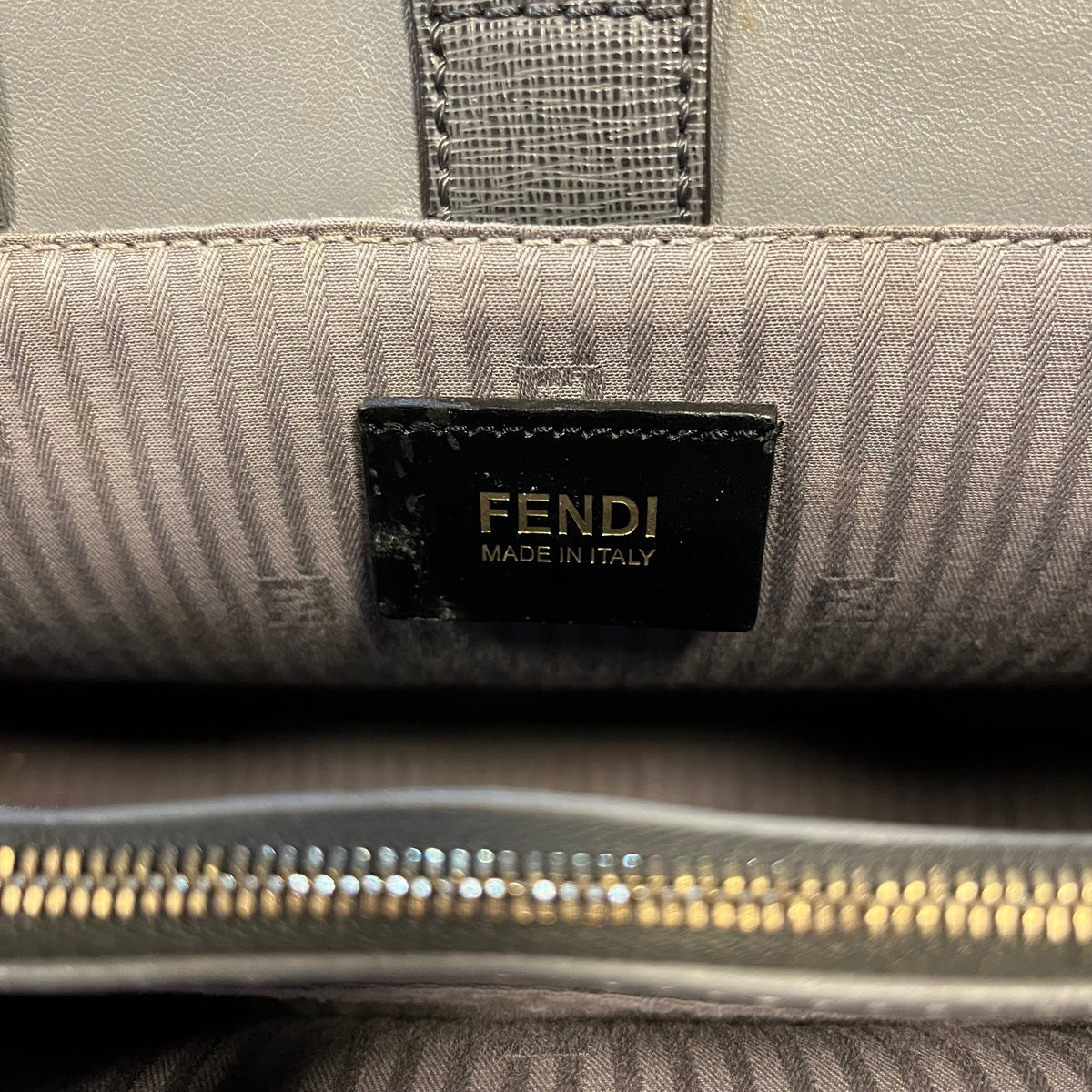 FENDI Grey Leather Mini 2Jours Tote Bag