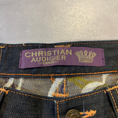 Vintage Christian Audigier Embroidered Jorts