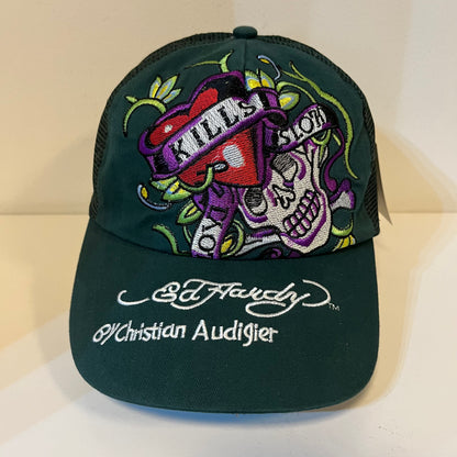 Y2K Ed Hardy Green Hat