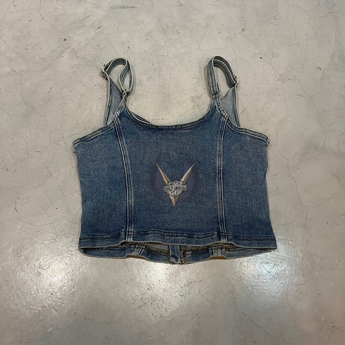 Vintage Harley Davidson Denim Top