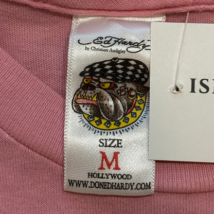 Y2K Ed Hardy by Christian Audigier Pink Bulldog Tee