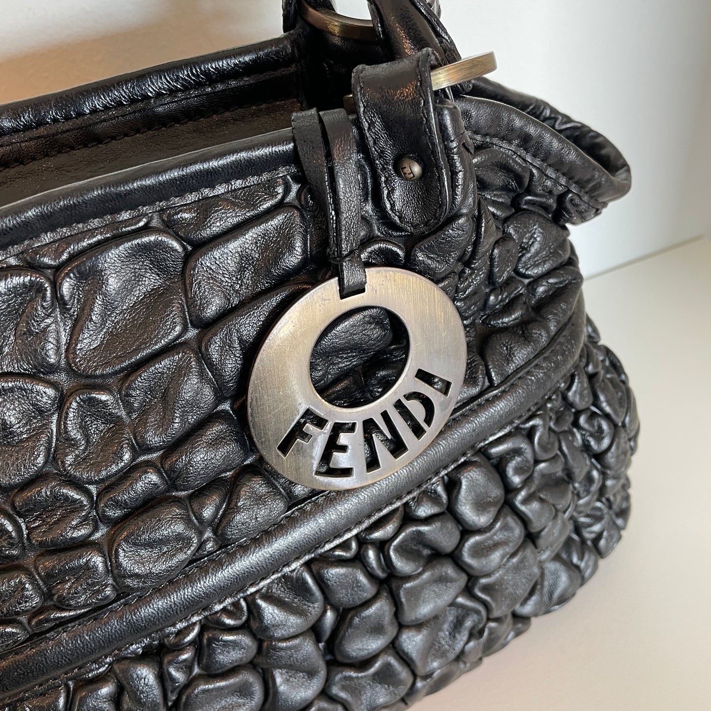 Fendi Puckered Leather Chef Bubble Shoulder Bag