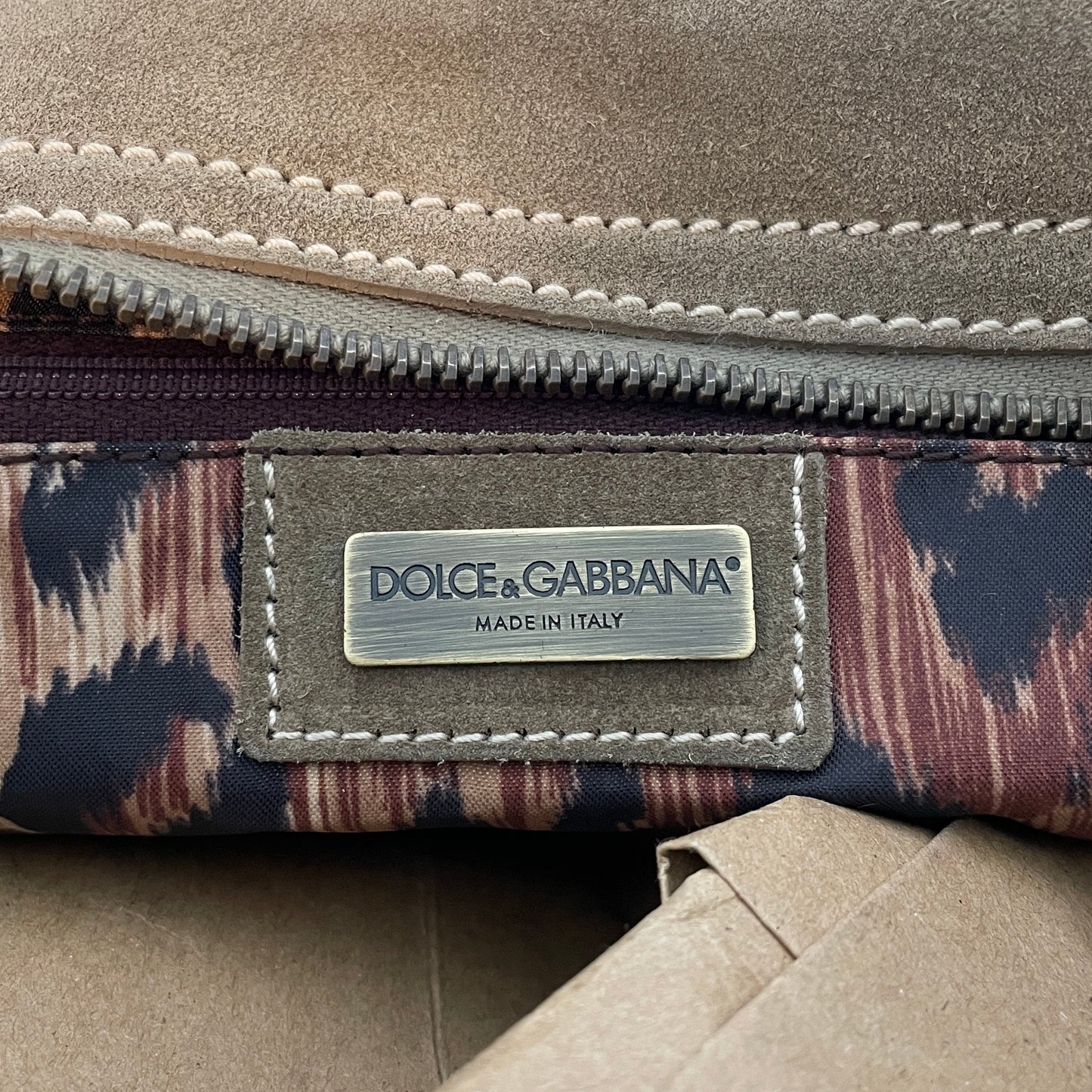 Vintage Dolce & Gabbana Denim/Suede Satchel Bag