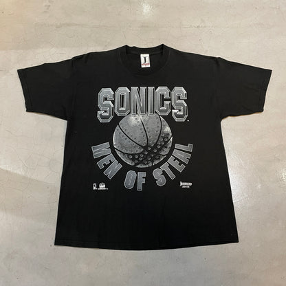 Vintage 90's Seattle Supersonics Men Of Steal Tee