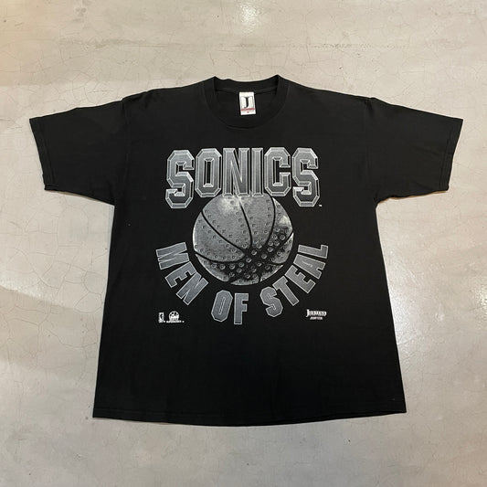 Vintage 90's Seattle Supersonics Men Of Steal Tee