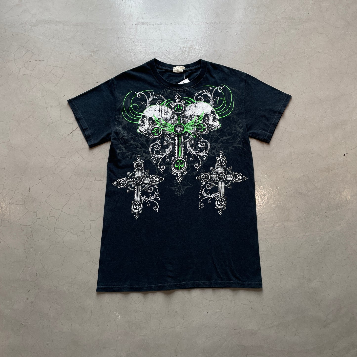 Y2K Green Skull and Crosses Tee