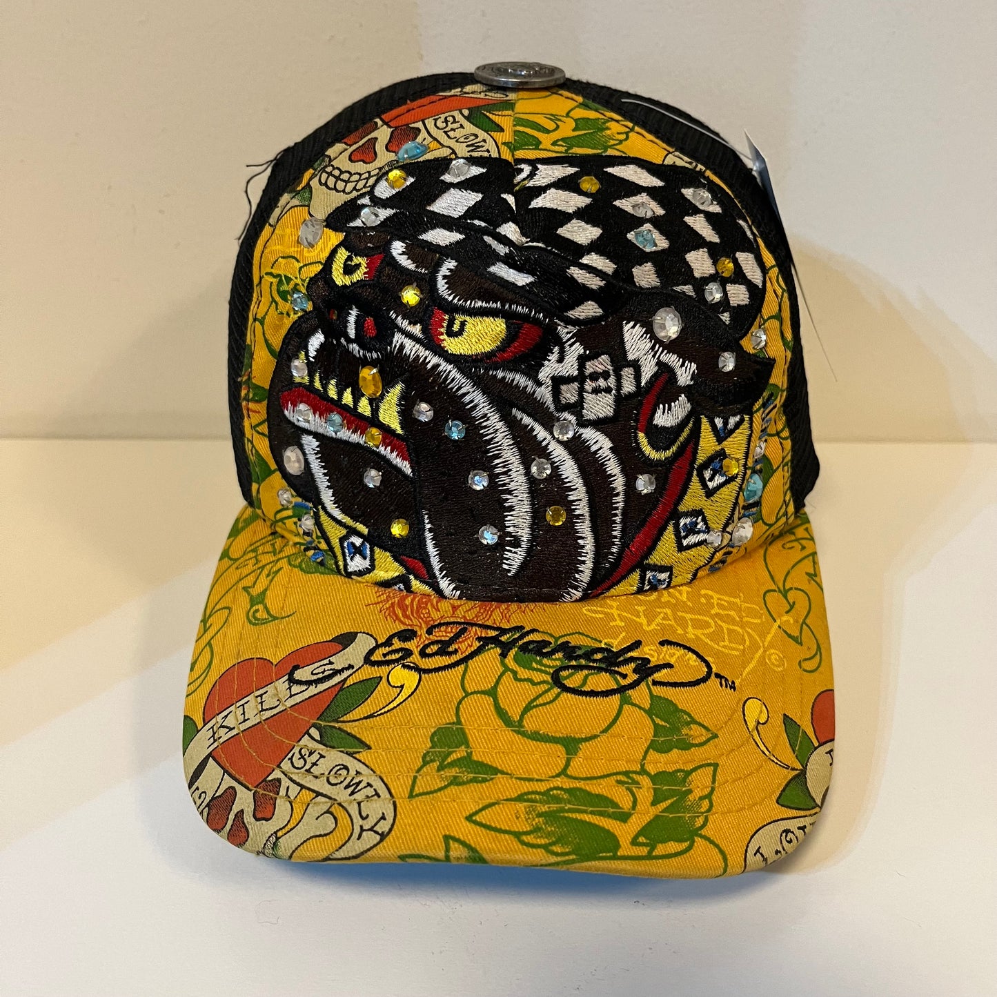 Y2K Ed Hardy Bulldog Hat
