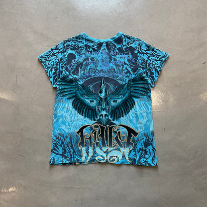 Y2K Christian Audigier Skull Trust Mega Print Tee