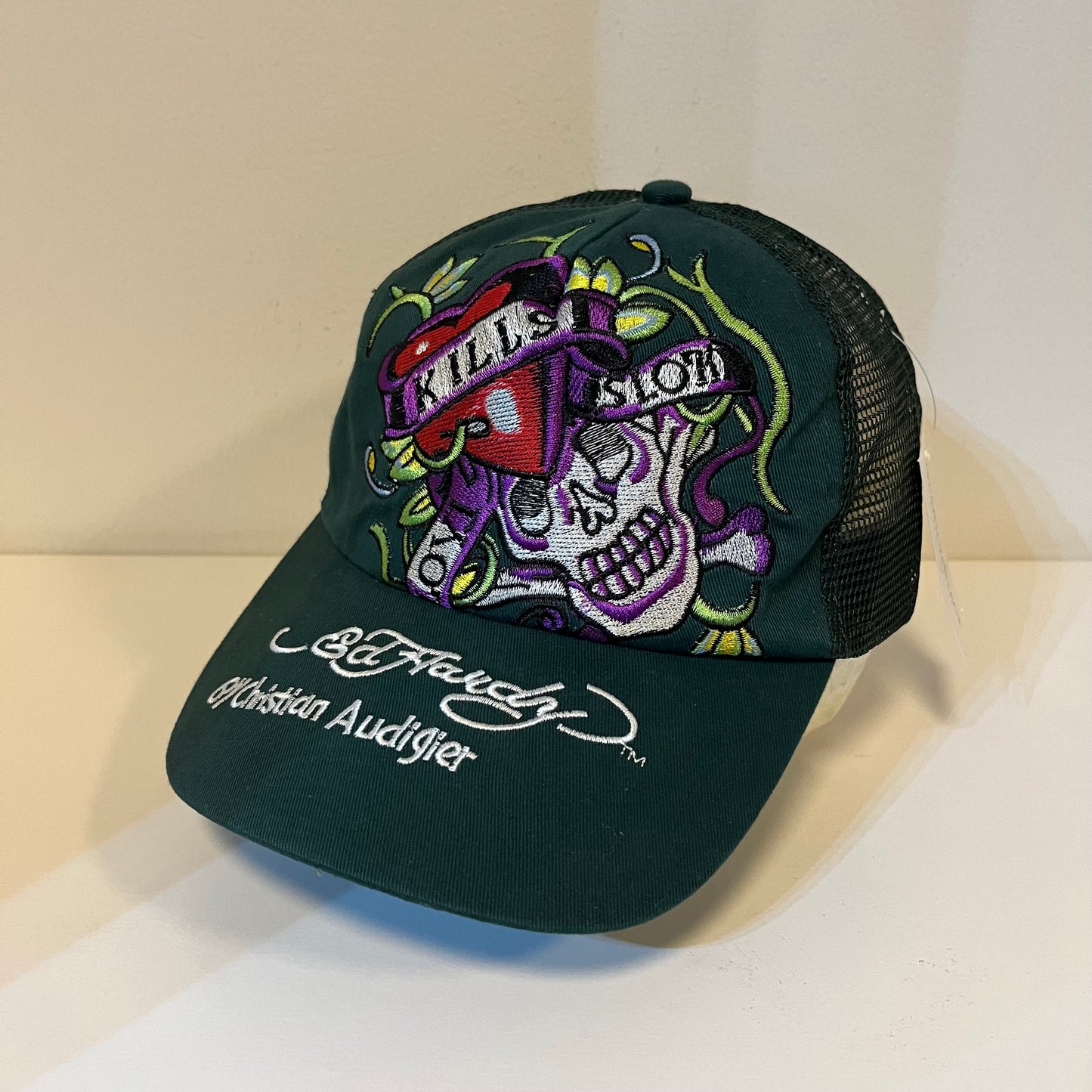 Y2K Ed Hardy Green Hat