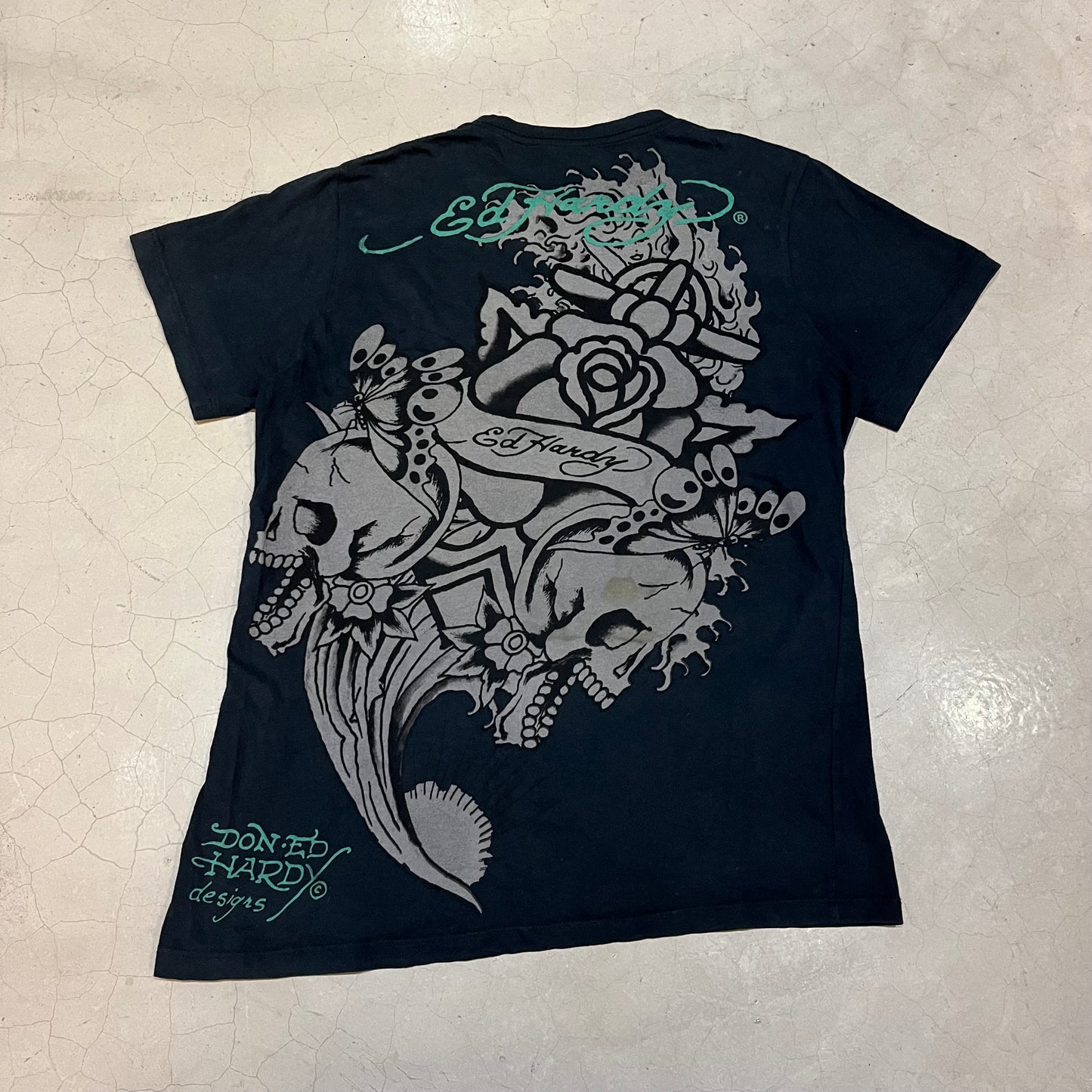 Vintage Ed Hardy Skull Bouquet Tee