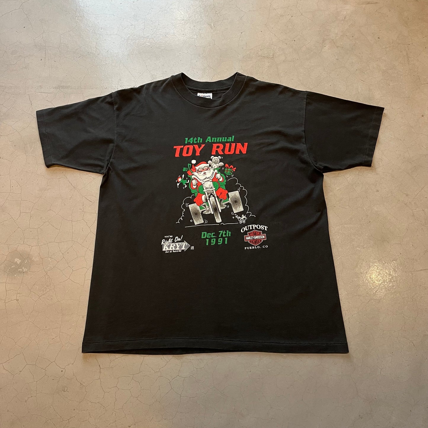 Vintage 1991 Harley Davidson Toy Run T-shirt