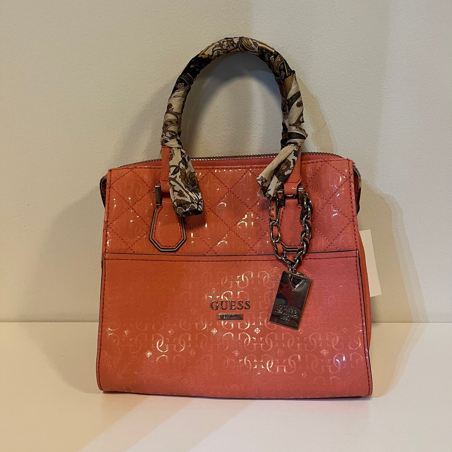 Vintage Y2K Peach Guess Satchel Bag