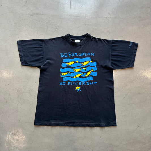 Vintage Blue Be European Be Different T-Shirt