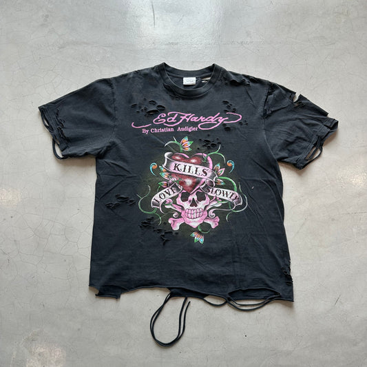 Vintage Thrashed Ed Hardy Love Kills Slowly T-shirt