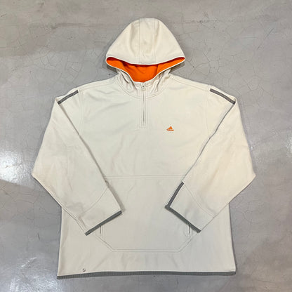 Vintage Y2K Adidas Cream Quarter-Zip Hoodie
