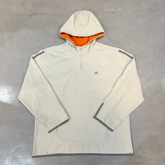 Vintage Y2K Adidas Cream Quarter-Zip Hoodie