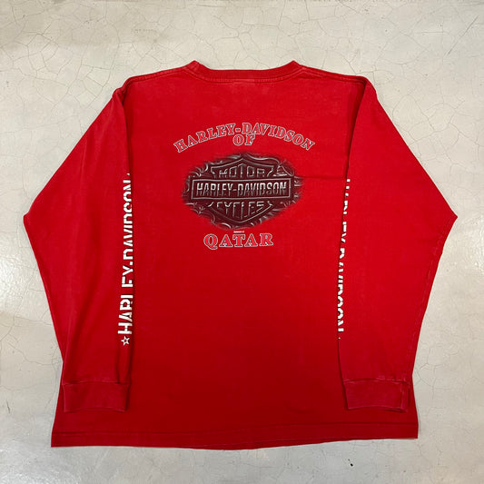 Vintage 2005 Harley Davidson Qatar Long Sleeve Pocket Shirt