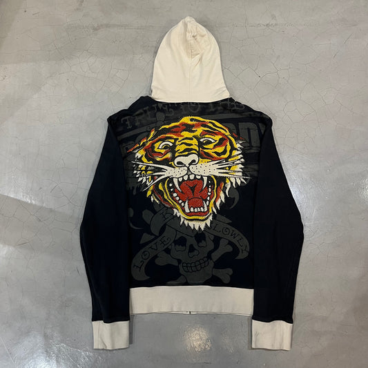Vintage Y2K Christian Audigier Ed Hardy Tiger Zip-Up Hoodie