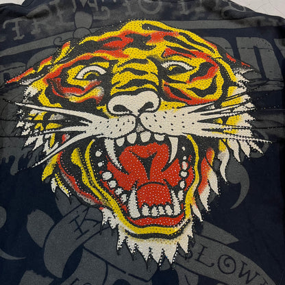 Vintage Y2K Christian Audigier Ed Hardy Tiger Zip-Up Hoodie