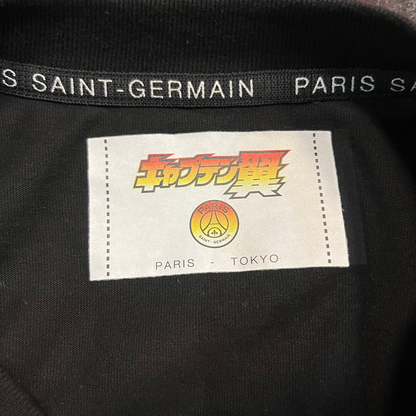 PSG X Captain Tsubasa Black T-Shirt