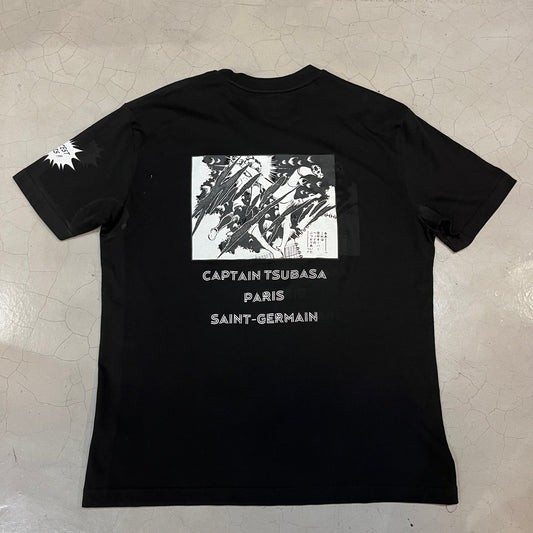 PSG X Captain Tsubasa Black T-Shirt