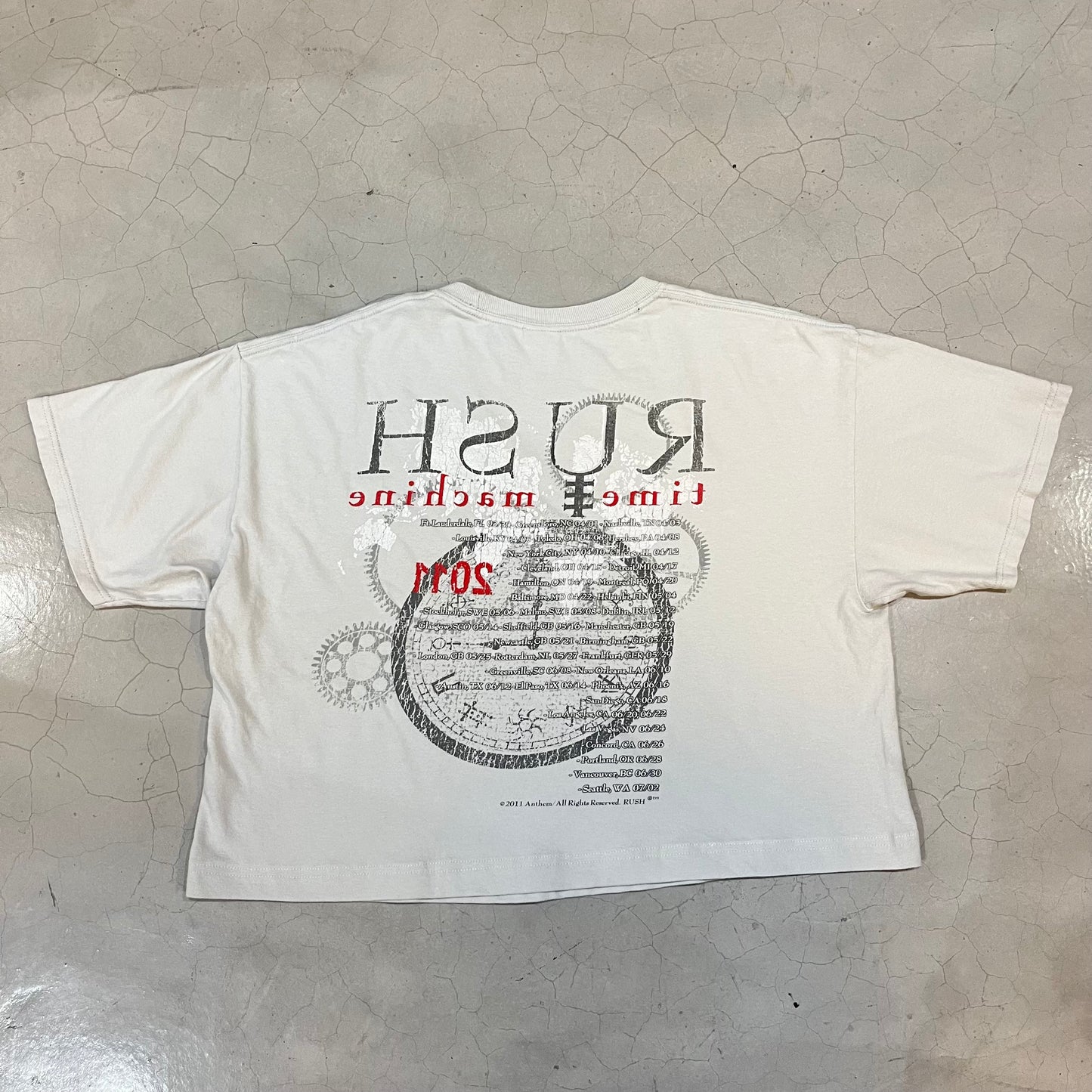 Rush Time Machine 2011 Cropped Tour T-Shirt