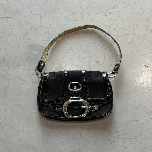 Vtg Guess Croc Black Handbag