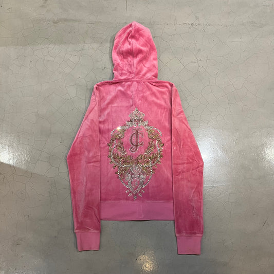 Pink Juicy Couture Big Bling Velour Hoodie