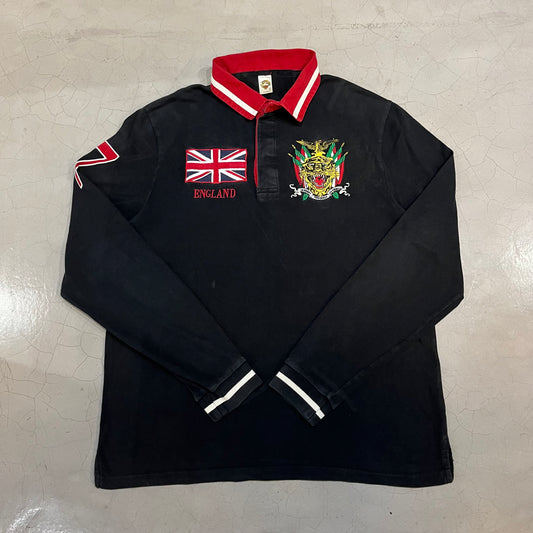 England Ed Hardy Longsleeve Rugby Polo Shirt