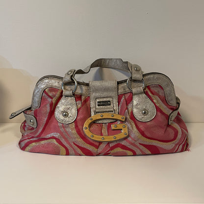 Vtg Guess Big Logo Pink Bag