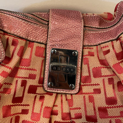 Vtg Guess Monogram Slouch Bag