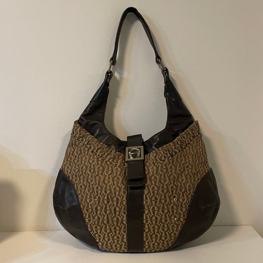 Vtg Aigner Brown Hobo Bag