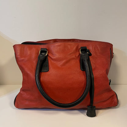 Vtg IO Genuine Leather Bag w/ Lock and Key