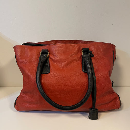 Vtg IO Genuine Leather Bag w/ Lock and Key
