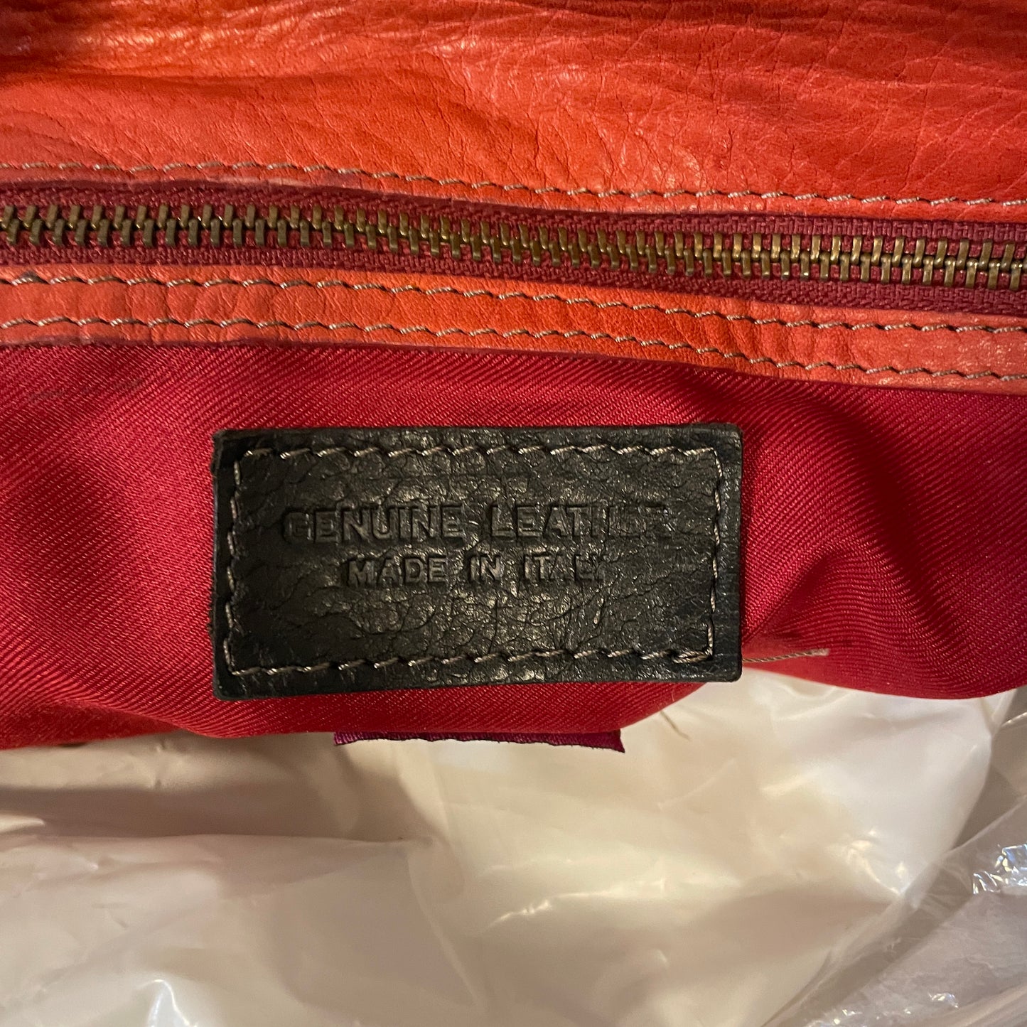 Vtg IO Genuine Leather Bag w/ Lock and Key