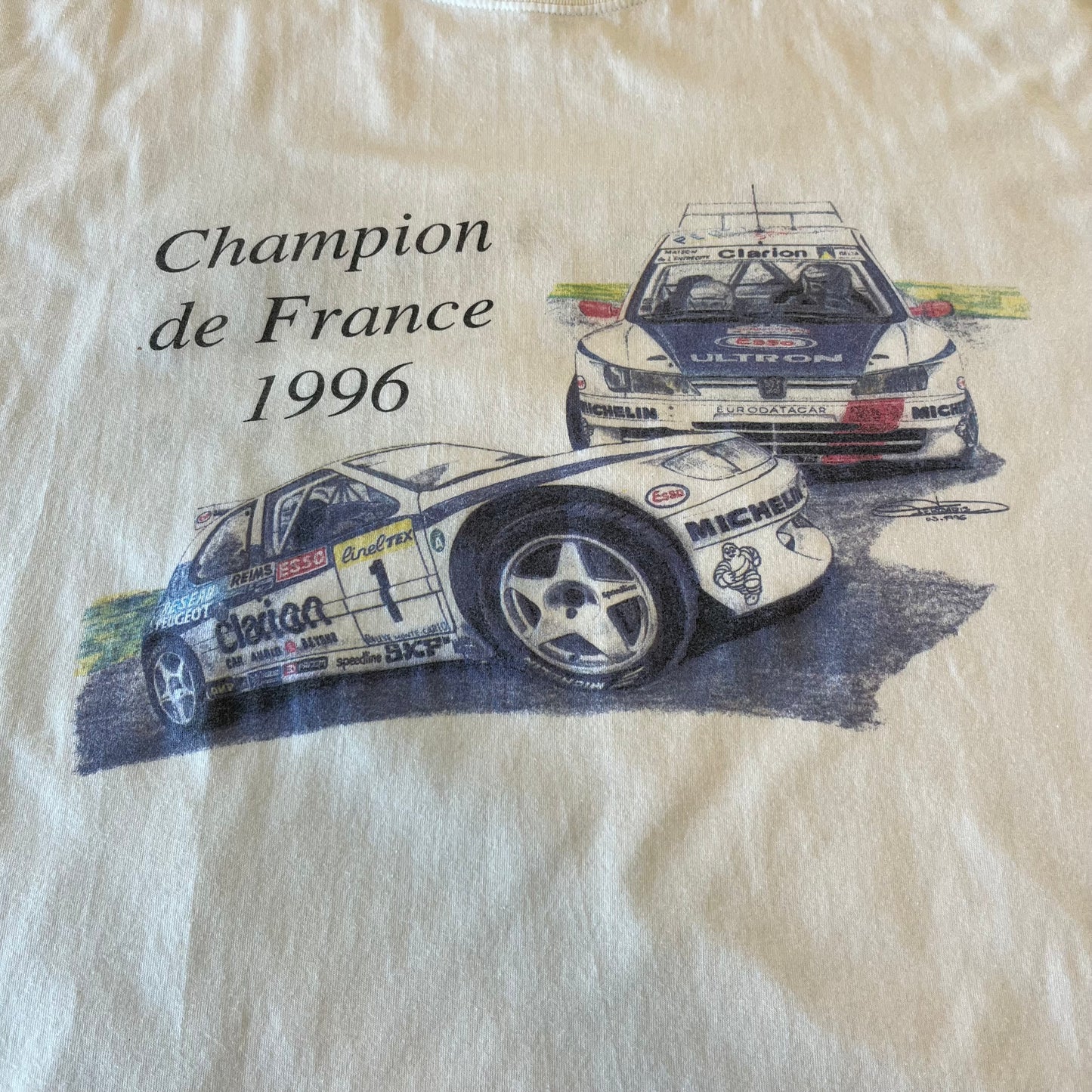 Vintage 90s Champion de France Racing T-shirt