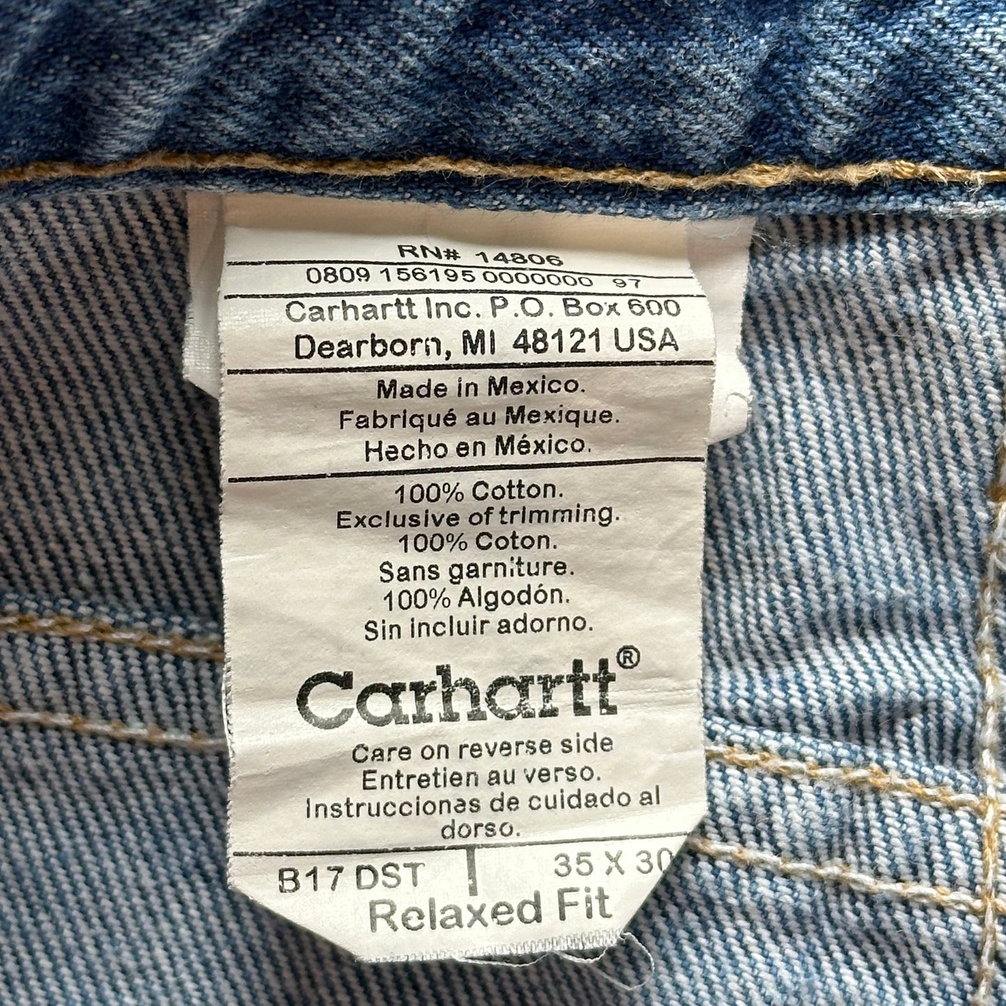 Carhartt Relaxed Fit Baggy Blue Jeans