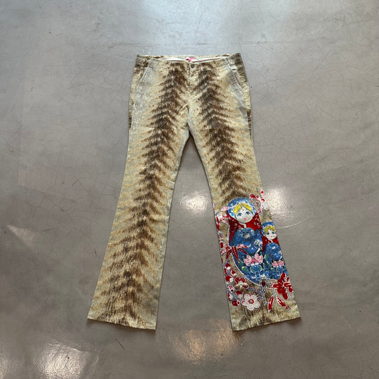 Vintage Y2K RARE Roberto Cavalli Angels Hippie Trousers