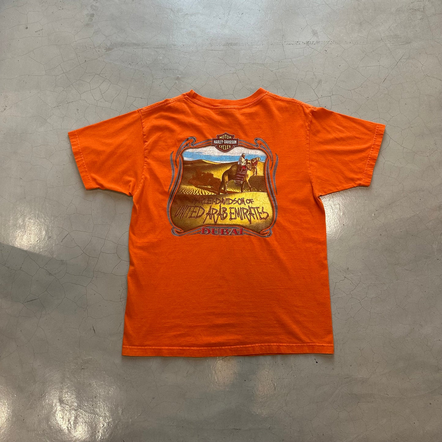 Vintage 2004 UAE Harley Davidson Orange T-Shirt