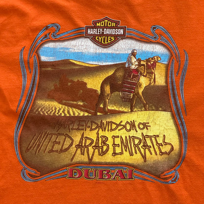 Vintage 2004 UAE Harley Davidson Orange T-Shirt