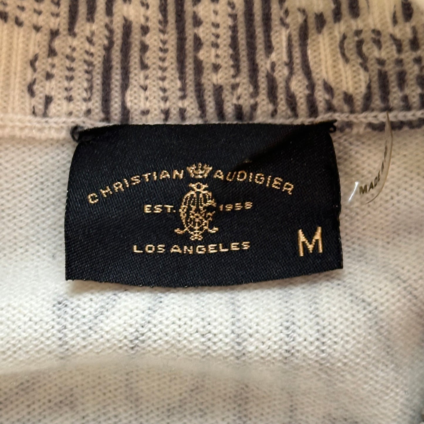 Christian Audigier Rhinestone Zip-Up Sweater
