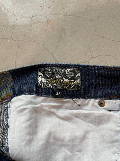 Ed Hardy Tiger Embroidered Jeans