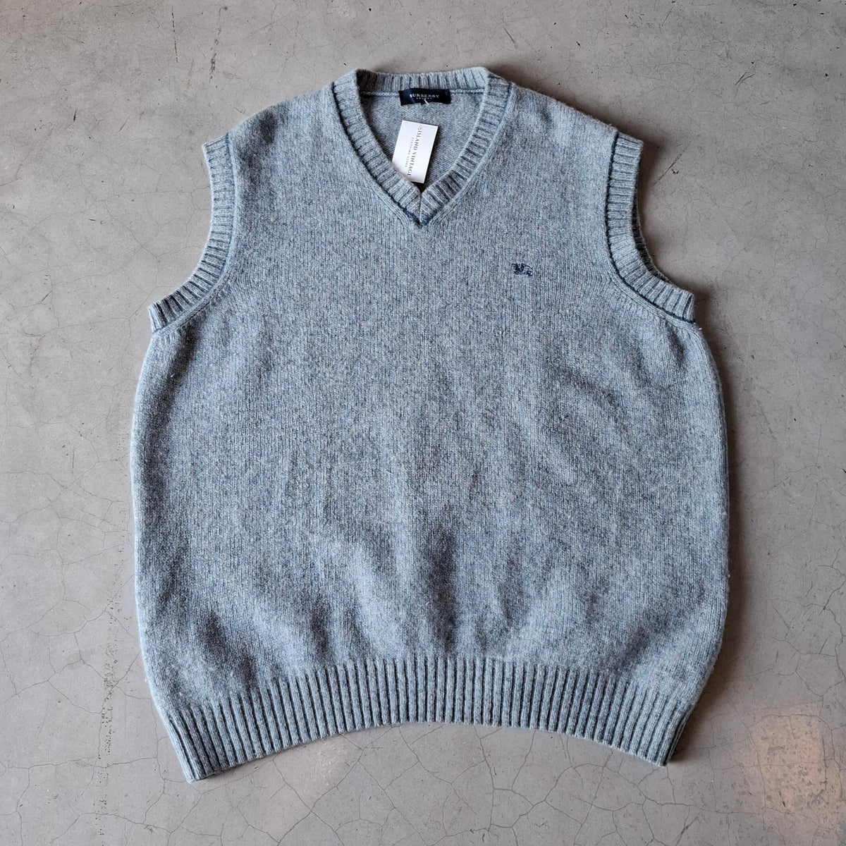 Vtg Burberry London Wool Vest