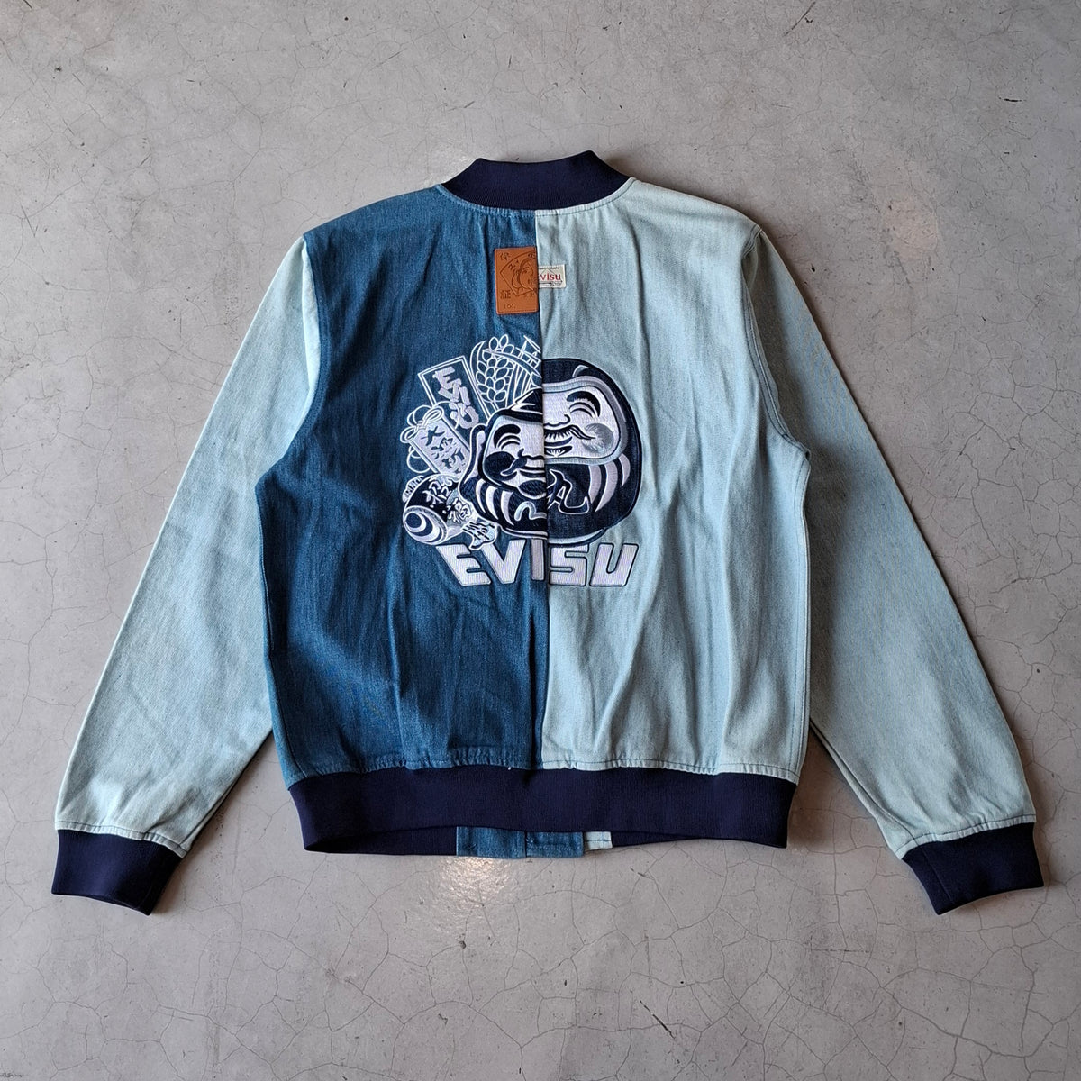 Evisu Denim Canvas Bomber Jacket
