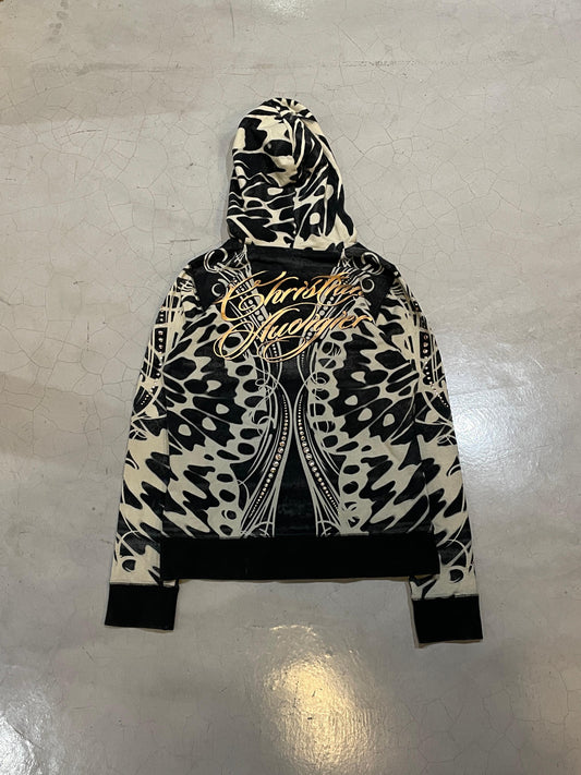 Y2K Christian Audigier Black Zip-up Jacket