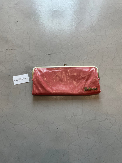 Vtg Lollipops Pink Leather Clutch Bag