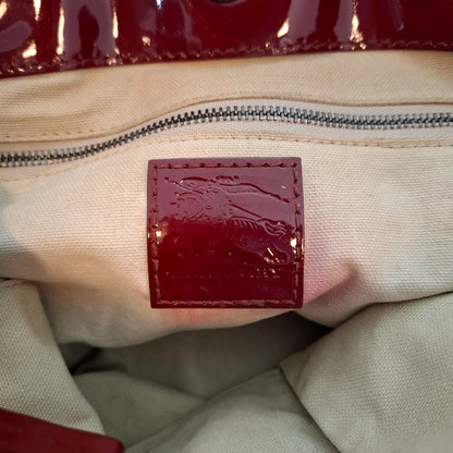 Burberry Nova Check Heart Burgundy Tote Bag