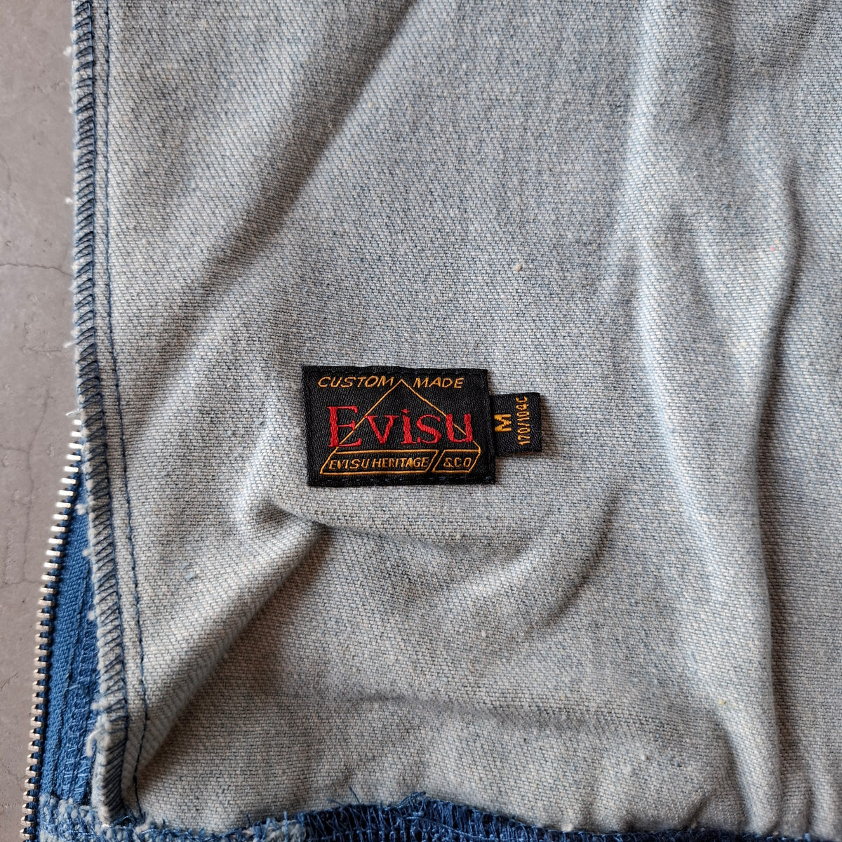 Evisu Denim Canvas Bomber Jacket