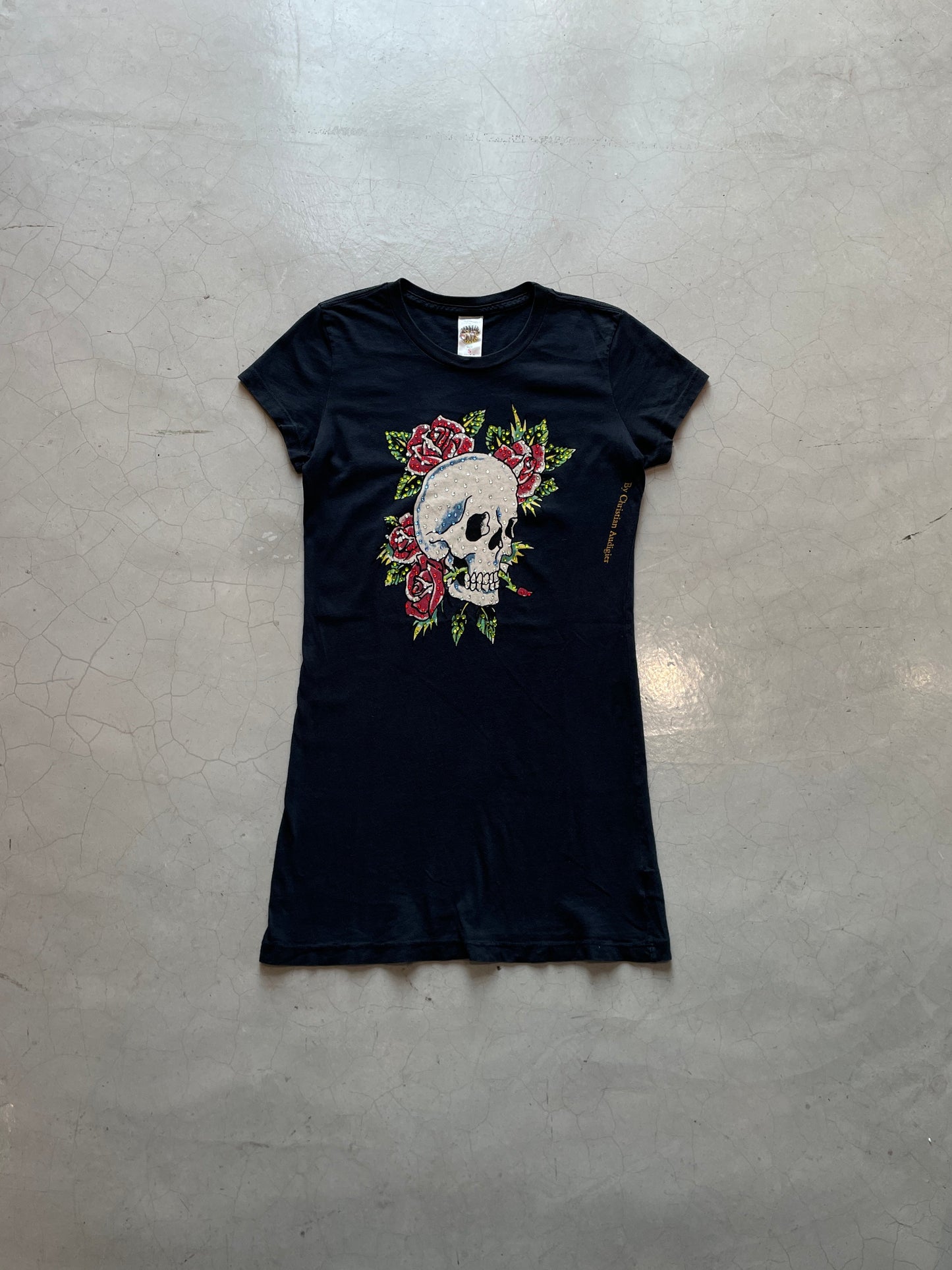 Y2K Ed Hardy Rhinestones Skull Top